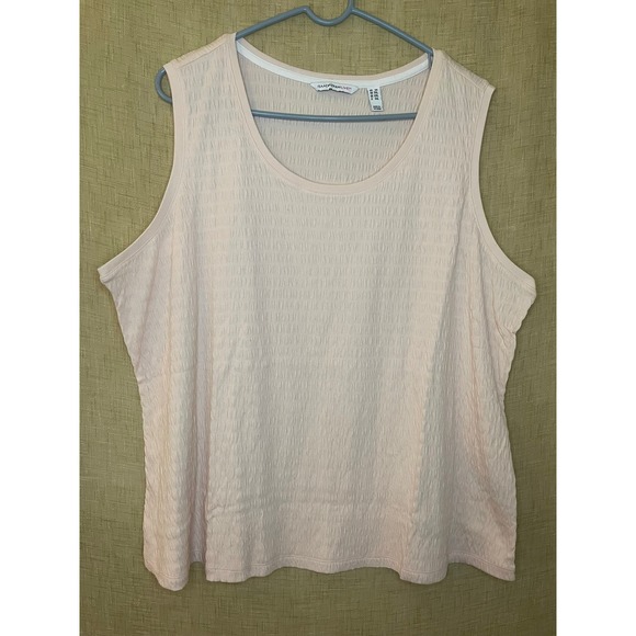 Isaac Mizrahi‎ Live! Knit Tank Top Textured Sleeveless Blouse Pink 2XL - Picture 1 of 5